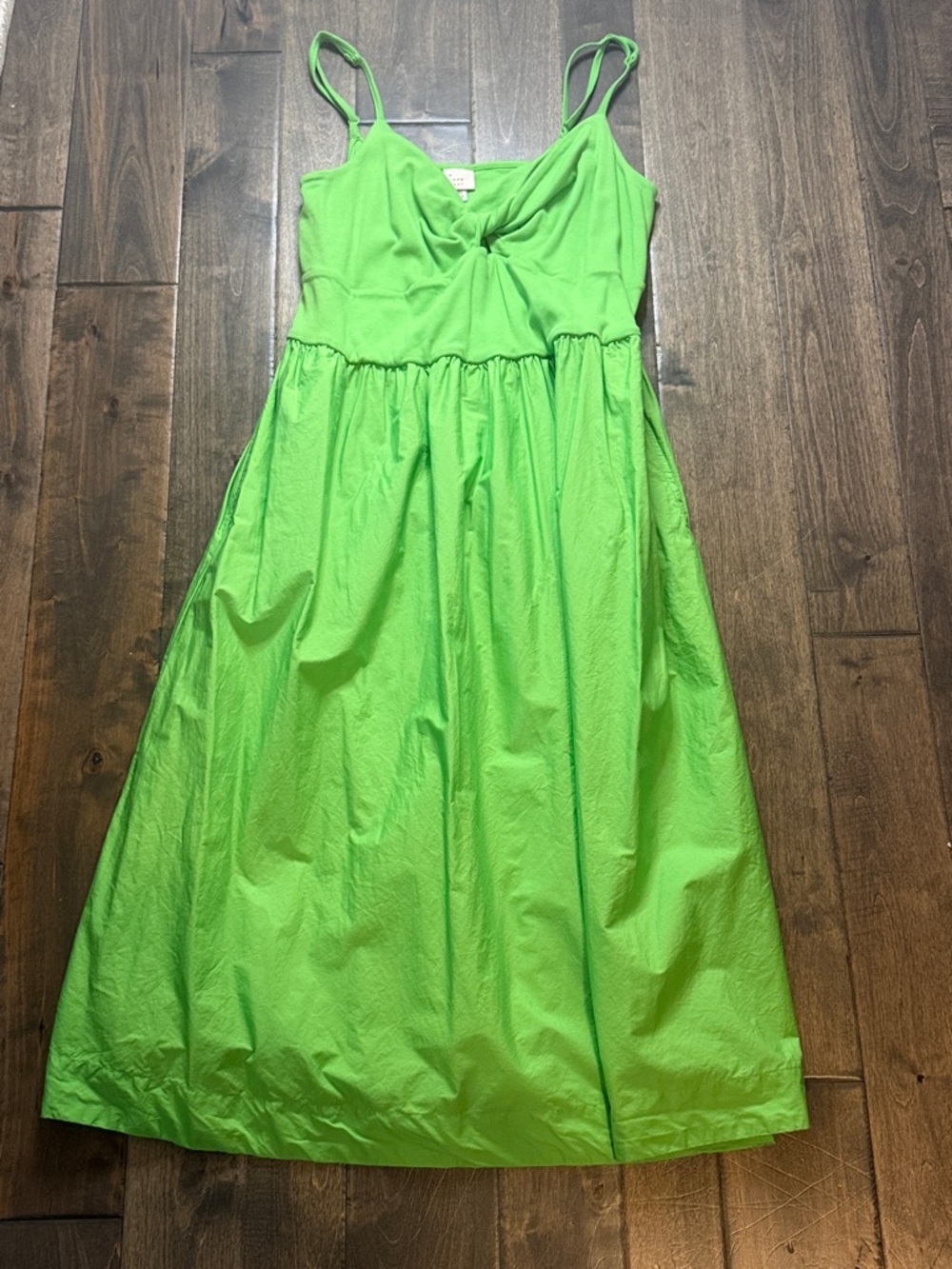 A New Day Neon Green Knot Front Sundress | Strappy Summer Midi Dress | XXL